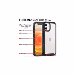 TECHGEAR iPhone 12 Mini Tough Case, [Fusion Armour] Premium Slim Hybrid Tough Rugged Protective Bumper Case Heavy Duty Protection with Screen Frame