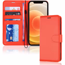 TECHGEAR iPhone 12 / iPhone 12 Pro Leather Wallet Case, Flip Protective Case Cover with Wallet Card Holder, Stand and Wrist.. ...
