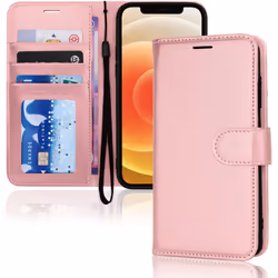 TECHGEAR iPhone 12 / iPhone 12 Pro Leather Wallet Case, Flip Protective Case Cover with Wallet Card Holder, Stand and Wrist.. ...