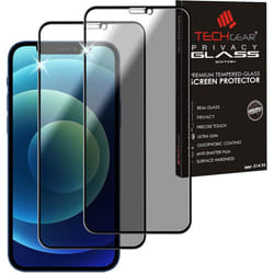 TECHGEAR [2 Pack] Anti Spy Screen Protector for iPhone 12 Mini - PRIVACY Filter 3D GLASS Edition Genuine Tempered Glass Full Screen Protector Guard