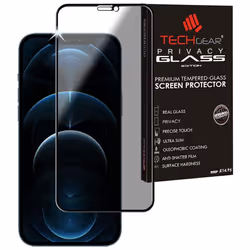 TECHGEAR Anti Spy Screen Protector for iPhone 12 Pro Max - PRIVACY Filter 3D GLASS Edition Genuine Tempered Glass Full Screen ...