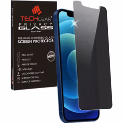 TECHGEAR Anti Spy Screen Protector for iPhone 12, iPhone 12 Pro - PRIVACY Filter GLASS Edition Genuine Tempered Glass Screen. ...
