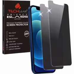 [2 Pack] TECHGEAR Anti Spy Screen Protector for iPhone 12, iPhone 12 Pro - PRIVACY Filter GLASS Edition Genuine Tempered Glas ...