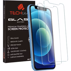 TECHGEAR [2 Pack] GLASS Edition for iPhone 12, iPhone 12 Pro 6.1" Tempered Glass Screen Protector Cover [2.5D Round Edge] [9H ...