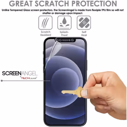 TECHGEAR Screen Protector fits iPhone 12 Mini 5.4" [Screen Angel Edition] [Bubble Free] [FULL Screen Coverage] HD Clear Flexible TPU Film