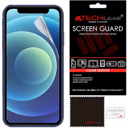 TECHGEAR [Pack of 5] Screen Protectors for iPhone 12, iPhone 12 Pro - CLEAR LCD Screen Protector Guard Covers with Cleaning.. ...
