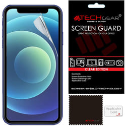 TECHGEAR [Pack of 5] Screen Protectors for iPhone 12, iPhone 12 Pro - CLEAR LCD Screen Protector Guard Covers with Cleaning...