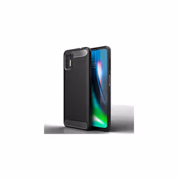 Moto G9 Plus Carbon Fibre Case [Stealth Case] Flexible, Shockproof, Ultra Slim, Soft TPU Protective Shell Cover with Carbon F ...