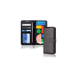 Pixel 4a 5G Wallet Case, Flip Protective Cover with Card Holder, Stand and Wrist Strap - PU Leather with Magnetic Closure For Google Pixel 4a - Black