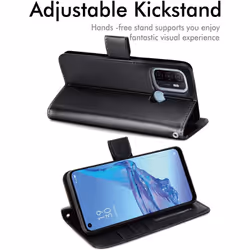 TECHGEAR Leather Wallet Case for Oppo A53 / A32, Flip Protective Case Cover with Wallet Card Holder, Stand & Wrist Strap -...