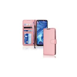 TECHGEAR PU Leather Wallet Case for Oppo Reno4 Z 5G, Flip Protective Case Cover with Wallet Card Holder, Stand & Wrist Strap with Magnetic - Rose Gold