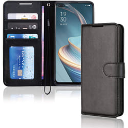 TECHGEAR Leather Wallet Case for Oppo Reno4 Z 5G (Reno 4Z 5G), Flip Protective Case Cover with Wallet Card Holder, Stand &...