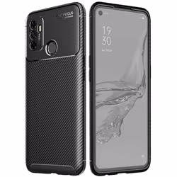 TECHGEAR Carbon Fibre Case for Oppo A53 / A32 [CarbonFlex Case] Flexible, Shockproof, Ultra Slim, Soft TPU Protective Shell.. ...
