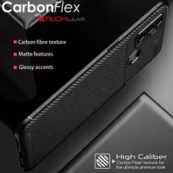 TECHGEAR Carbon Fibre Case for Oppo A53 / A32 [CarbonFlex Case] Flexible, Shockproof, Ultra Slim, Soft TPU Protective Shell...