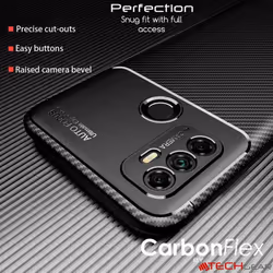 TECHGEAR Carbon Fibre Case for Oppo A53 / A32 [CarbonFlex Case] Flexible, Shockproof, Ultra Slim, Soft TPU Protective Shell...