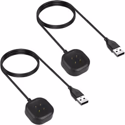 [2 Pack] TECHGEAR Replacement USB Charger Cable Dock for Fitbit Versa 3 / Versa 4 / Sense / Sense 2, USB Charging Power Cradl ...