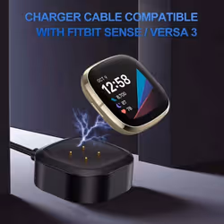 [2 Pack] TECHGEAR Replacement USB Charger Cable Dock for Fitbit Versa 3 / Versa 4 / Sense / Sense 2, USB Charging Power Cradle Dock Fitness SmartWatch