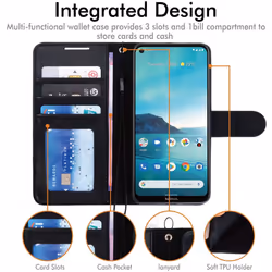 TECHGEAR Case Fits Nokia 3.4 Leather Wallet Case, Flip Protective Case Cover with Wallet Card Holder, Stand and Wrist Strap -...