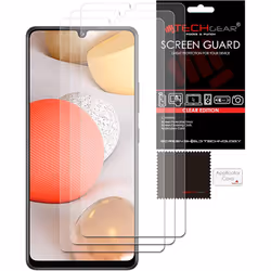 [3 Pack] TECHGEAR Screen Protectors Compatible with Samsung Galaxy A42 5G, CLEAR LCD Screen Protectors Cover Guards