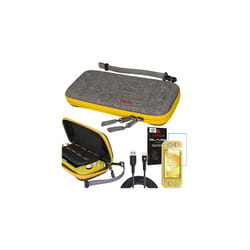 Switch Lite Accessory Bundle - Premium Slim Hard Protective Carry Travel & Storage Case Cover, 1x Tempered Glass & 2m USB Cable - Yellow