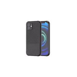 TECHGEAR iPhone 12 Case, Premium Slim Black Carbon Fibre Design Soft Flexible Protective Case [Corner Edge Protection] [Raise ...