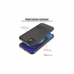TECHGEAR iPhone 12 Case, Premium Slim Black Carbon Fibre Design Soft Flexible Protective Case [Corner Edge Protection] [Raised Bevel] Case