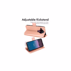 TECHGEAR Wallet Case fits Nokia 5.4 - Leather Wallet Flip Protective Case Cover with Card Slots, Kickstand and Wrist Strap - PU Leather Fl - Rose Gold