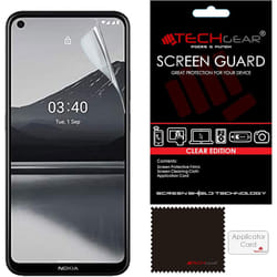 [5 Pack] TECHGEAR Screen Protectors Compatible with Nokia 5.4, CLEAR LCD Screen Protectors Cover Guards