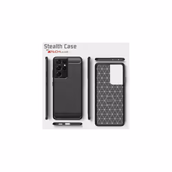 Samsung Galaxy S21 Ultra Carbon Fibre Case [Stealth Case] Flexible, Shockproof, Ultra Slim, Soft TPU Protective Cover with Carbon Fibre Detailing