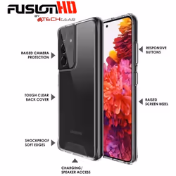 TECHGEAR Galaxy S21 Ultra Case [Fusion HD] Shockproof, Anti-Scratch, Slim & Light, Hybrid Drop Protection, Fused Gel Bumper &...