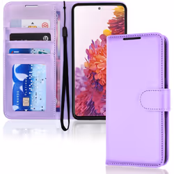 TECHGEAR Galaxy S21 Leather Wallet Case, Flip Protective Case Cover with Wallet Card Holder, Stand and Wrist Strap - Violet P ...