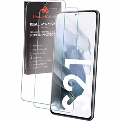 TECHGEAR 2 Pack GLASS Edition Compatible with Samsung Galaxy S21 / S21 5G [FingerPrint ID] Tempered Glass Screen Protectors C ...