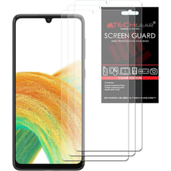 [3 Pack] TECHGEAR Screen Protectors Compatible with Samsung Galaxy A72, CLEAR LCD Screen Protectors Cover Guards