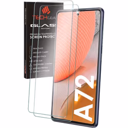 2 Pack TECHGEAR GLASS Edition Compatible with Samsung Galaxy A72, Tempered Glass Screen Protector Covers [9H Hardness] [No-Bu ...
