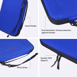 TECHGEAR Portfolio Tablet Sleeve Organiser - Zipped Hard Shell Protective Business Carry Cover Bag Holder Case Fits iPad Pro...