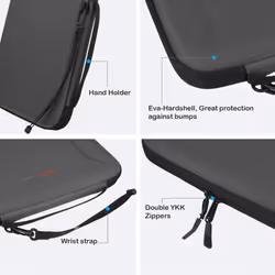 TECHGEAR Portfolio Tablet Sleeve Organiser - Zipped Hard Shell Protective Business Carry Cover Bag Holder Case Fits iPad Pro...