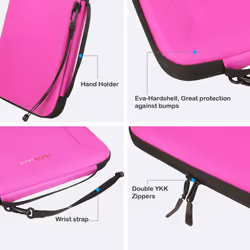 TECHGEAR Portfolio Tablet Sleeve Organiser - Zipped Hard Shell Protective Business Carry Cover Bag Holder Case Fits iPad Pro...