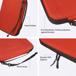 TECHGEAR Portfolio Tablet Sleeve Organiser - Zipped Hard Shell Protective Business Carry Cover Bag Holder Case Fits iPad Pro...