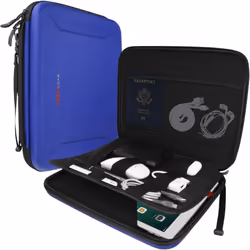TECHGEAR Portfolio Tablet Sleeve Organiser - Zipped Hard Shell Protective Business Carry Cover Bag Holder Case Fits iPad Pro. ...