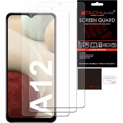 [3 Pack] TECHGEAR Screen Protectors Compatible with Samsung Galaxy A12 / M12, A13, CLEAR LCD Screen Protectors Cover Guards