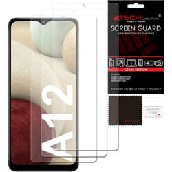 [3 Pack] TECHGEAR Screen Protectors Compatible with Samsung Galaxy A12 / M12, A13, CLEAR LCD Screen Protectors Cover Guards