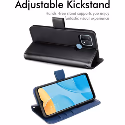 TECHGEAR Leather Wallet Case for Oppo A15 / A15s, Flip Protective Case Cover with Wallet Card Holder, Stand & Wrist Strap -...
