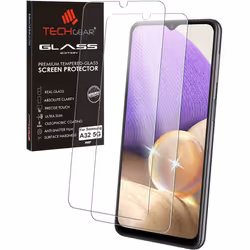 TECHGEAR 2 Pack GLASS Edition Compatible with Samsung Galaxy A32 5G, Tempered Glass Screen Protector Covers [2.5D Round Edge] ...