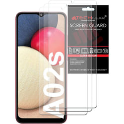 [3 Pack] TECHGEAR Screen Protectors Compatible with Samsung Galaxy A02s / A03s / A03, CLEAR LCD Screen Protectors Cover Guards