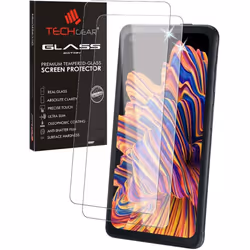 TECHGEAR 2 Pack GLASS Edition Compatible for Samsung Galaxy XCover Pro, Tempered Glass Screen Protector Covers [2.5D Round...