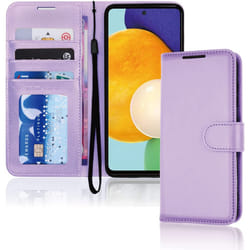TECHGEAR Galaxy A52 / A52s 5G Leather Wallet Case, Flip Protective Case Cover with Wallet Card Holder, Stand and Wrist Strap -...