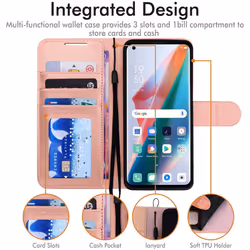 TECHGEAR Leather Wallet Case for Oppo Find X3 Pro 5G, Flip Protective Case Cover with Wallet Card Holder, Stand & Wrist Strap -...
