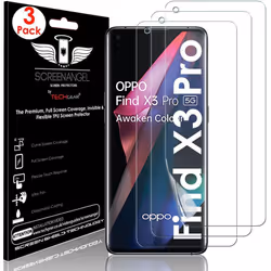 TECHGEAR [3 Pack Screen Protector fits Oppo Find X3 Pro 5G [Screen Angel Edition] [Case Friendly] [Bubble Free] [FULL Screen. ...