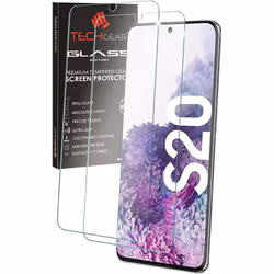 2 Pack TECHGEAR GLASS Edition Compatible with Samsung Galaxy S20, S21 5G, Tempered Glass Screen Protector Covers [9H Hardness ...