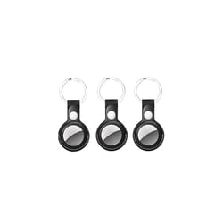 TECHGEAR Protective Case for AirTag 2021, 3 Pack Premium PU Leather Easy Carry AirTag Cover for Keys, Backpacks etc Compatible with Apple Airtags